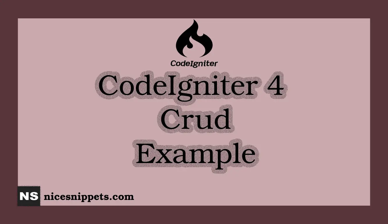 CodeIgniter 4 Crud Example Tutorial
